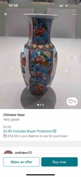 Chinese Polychrome Ceramic Vase with Floral and Patterned Motifs