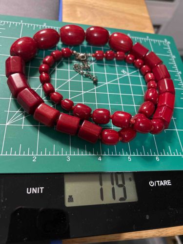 Multi-Strand Red Beaded Necklace