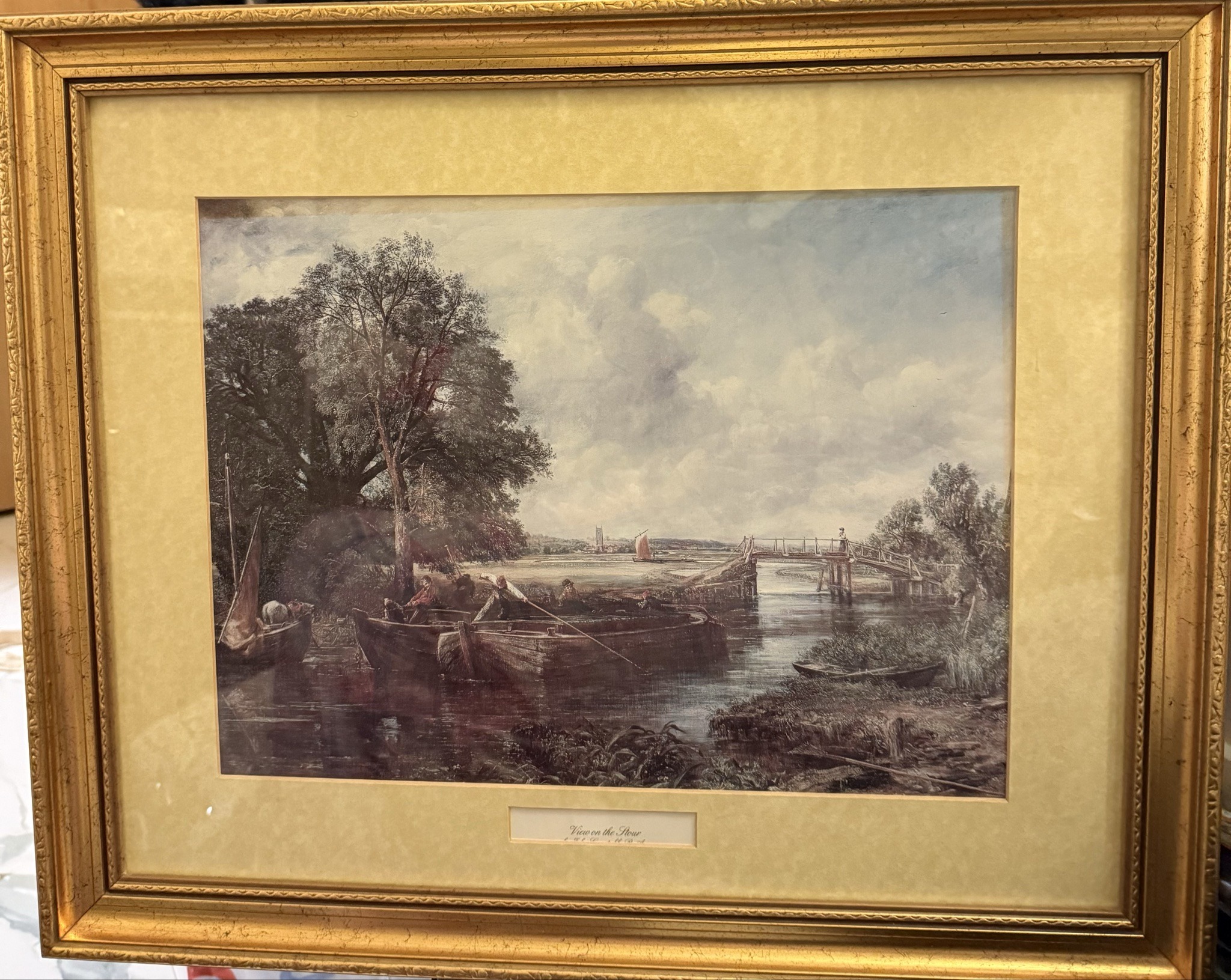 Submitted photo of Framed print after John Constable titled 'View on the Stour'