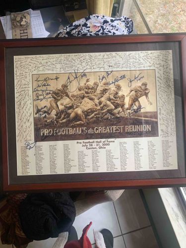 Pro Football Hall of Fame 2000 Multi-Signed Commemorative Poster