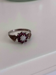 Vintage Opal and Garnet Cluster Ring