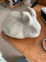 Concrete Reclining Rabbit Lawn Ornament
