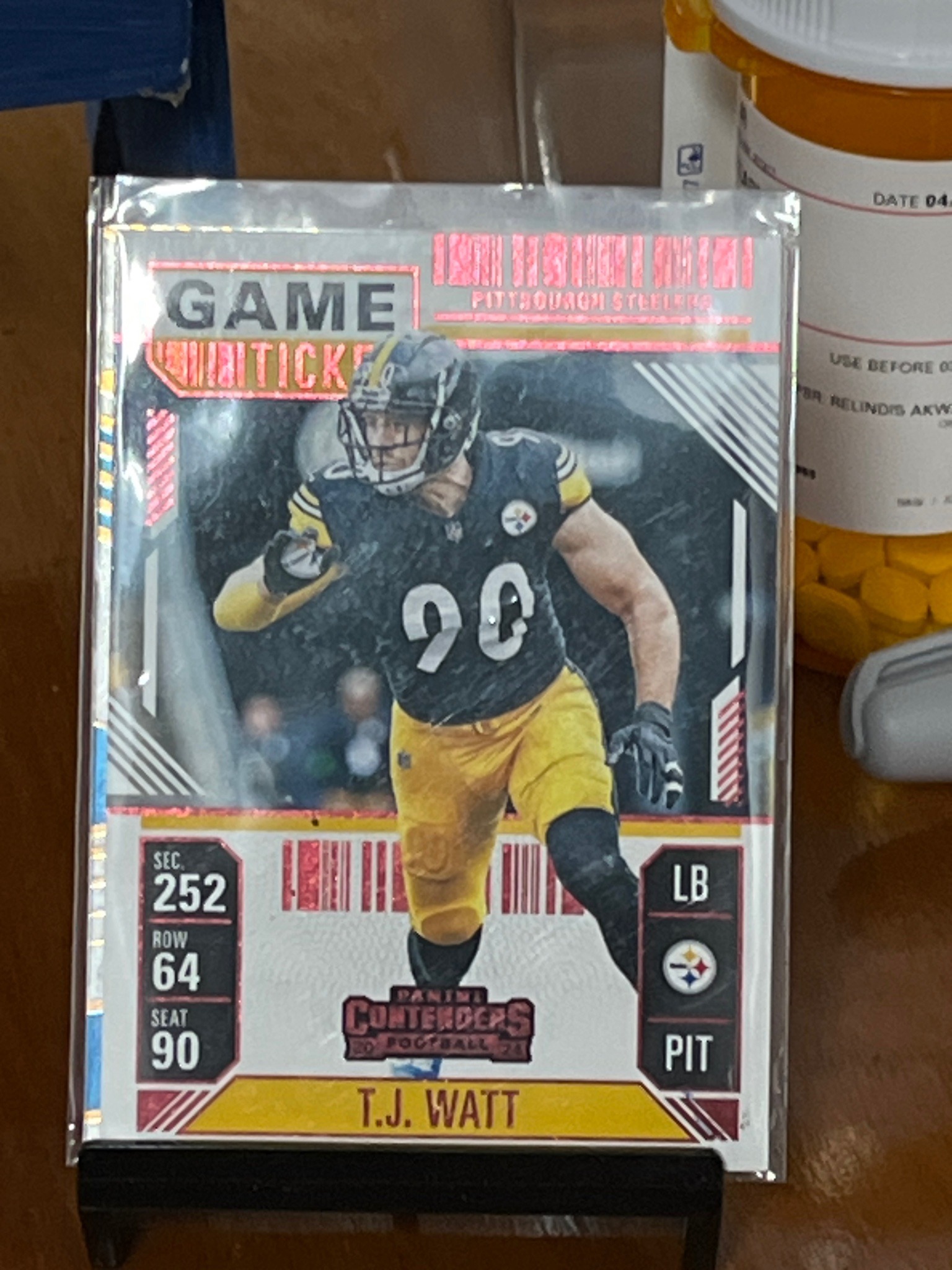 2020 Panini Contenders T.J. Watt Red Game Ticket Parallel