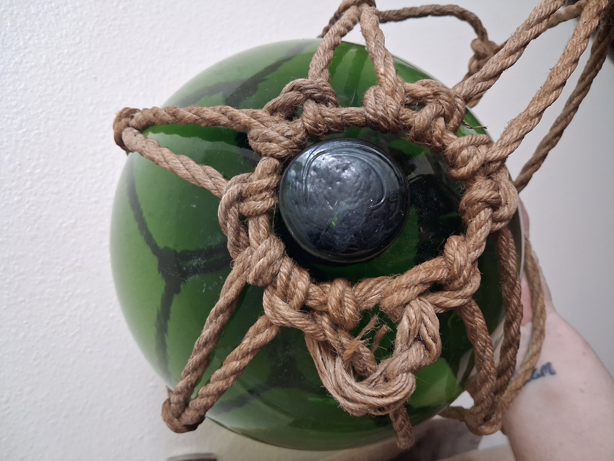 Submitted photo of Japanese glass fishing float with hemp netting (unauthenticated)
