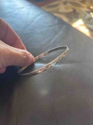 Patterned Silver-Toned Bangle Bracelet