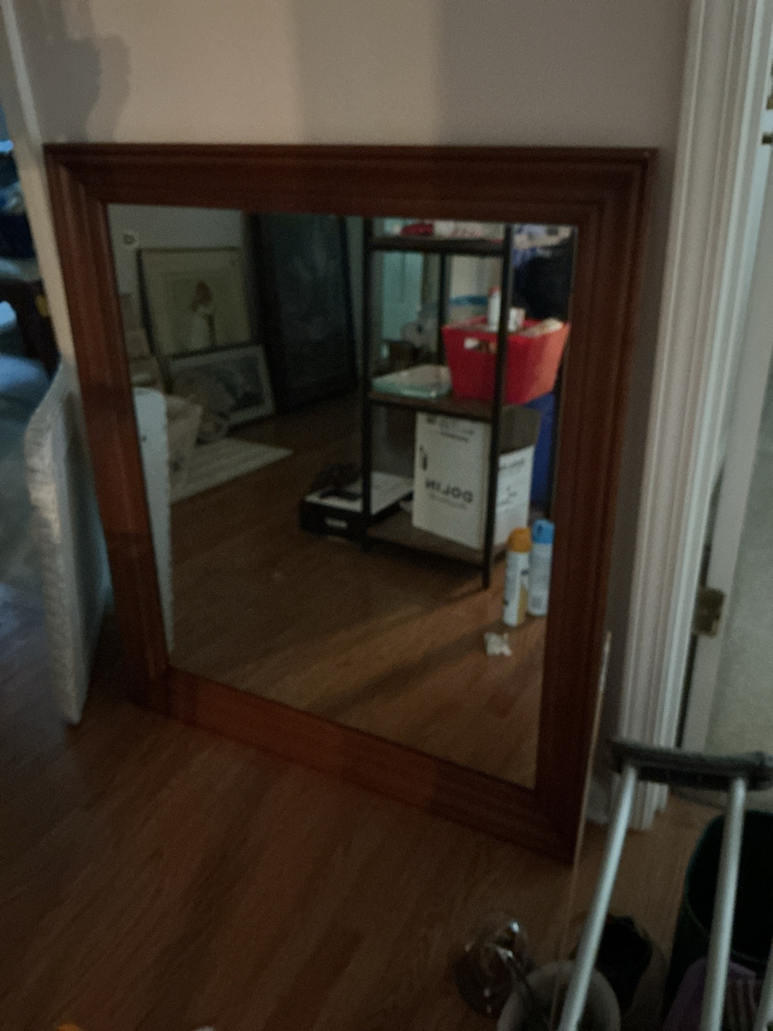 Submitted photo of Large Wooden Framed Wall Mirror