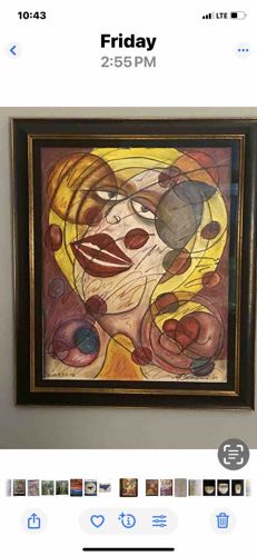 Abstract Figurative Portrait in Pastels and Mixed Media