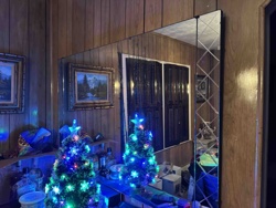 Vintage Diamond-Etched Wall Mirror