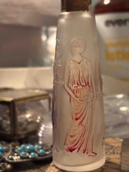 Art Nouveau Frosted Glass Perfume Bottle with Classical Figures