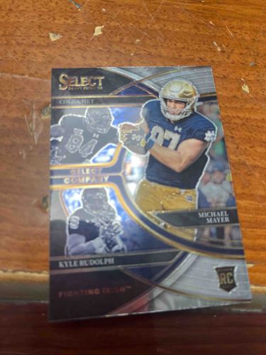 Select Draft Picks College & NFL Trading Card featuring Michael Mayer, Kyle Rudolph, and another player.