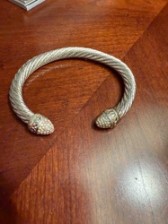Cable Cuff Bracelet with Pave-Set Ends