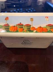 Nantucket Ceramic Mini Loaf Pan with Autumn Harvest Design