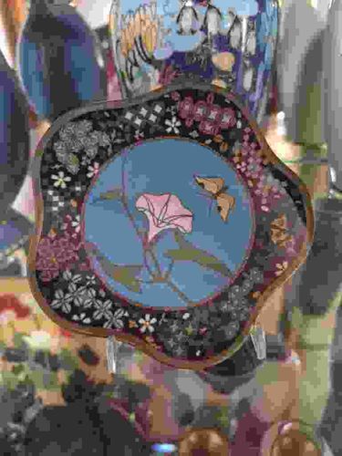 Japanese Cloisonné Enamel Scalloped Plate