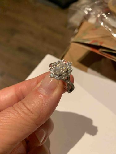 Moissanite Halo Engagement Ring