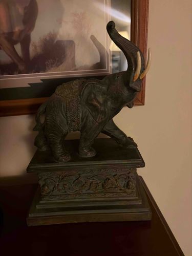 Elephant Figurine on Ornate Pedestal