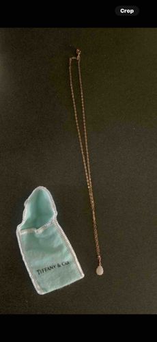 Tiffany & Co. Necklace with Oval Pearl Pendant and Pouch