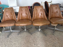 Set of 4 Mid-Century Modern Swivel Dining Chairs