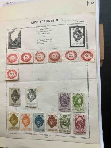 Liechtenstein Philatelic Collection Page (1912-1920 Issues)