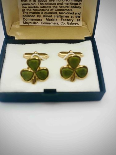 Connemara Marble Shamrock Cufflinks
