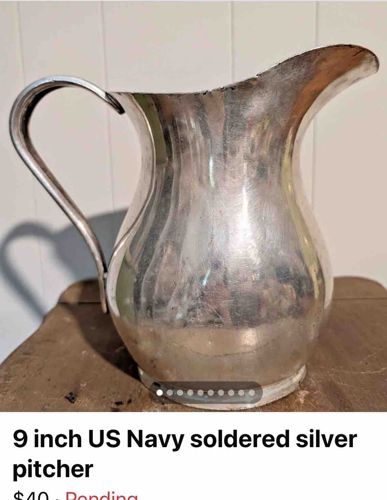 9-Inch U.S. Navy Silver Soldered Water Pitcher
