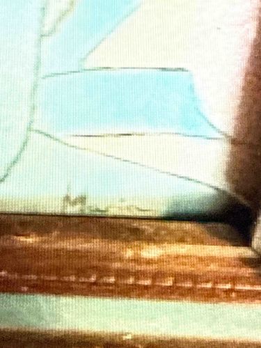 Abstract Pattern Textile with Wooden Base