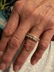 Eternity Band Ring with Oval-Cut Prongs-Set Clear Gemstones