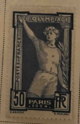 France 1924 Paris Olympics 50c Postage Stamp