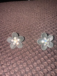 Pair of Vintage Flower Cluster Clip-On Earrings