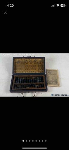 Vintage Wood Abacus with Case