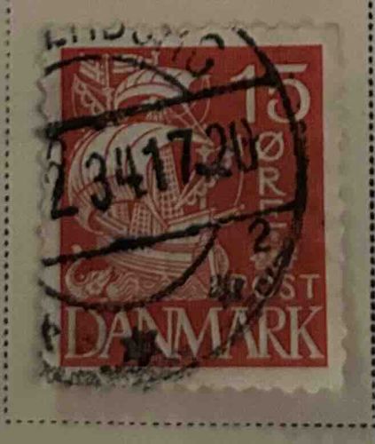 Denmark 15 Ore Viking Ship Stamp