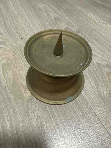 Antique Brass Pricket Candle Holder