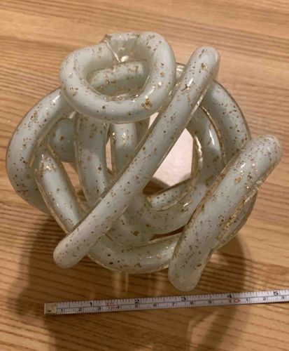 Art Glass Hand-Blown Infused Knot Sculpture