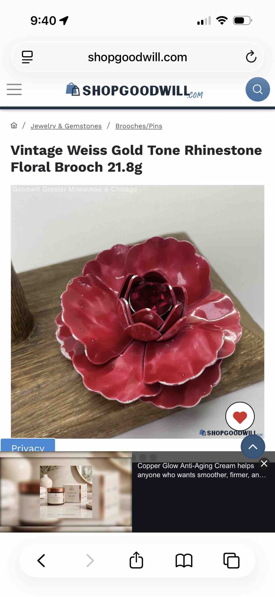 Submitted photo of Weiss Floral Brooch (not authenticated)