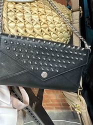 Rebecca Minkoff Studded Envelope Clutch with Chain Strap