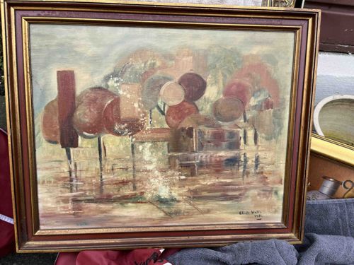 Mid-Century Modern Abstract Landscape Painting