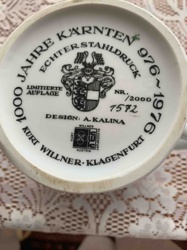 Limited Edition Kurt Willner "1000 Years Carinthia" Commemorative Mug (Base)