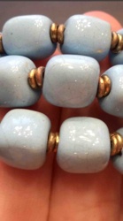 Light Blue Crackle Glaze Beaded Jewelry Piece