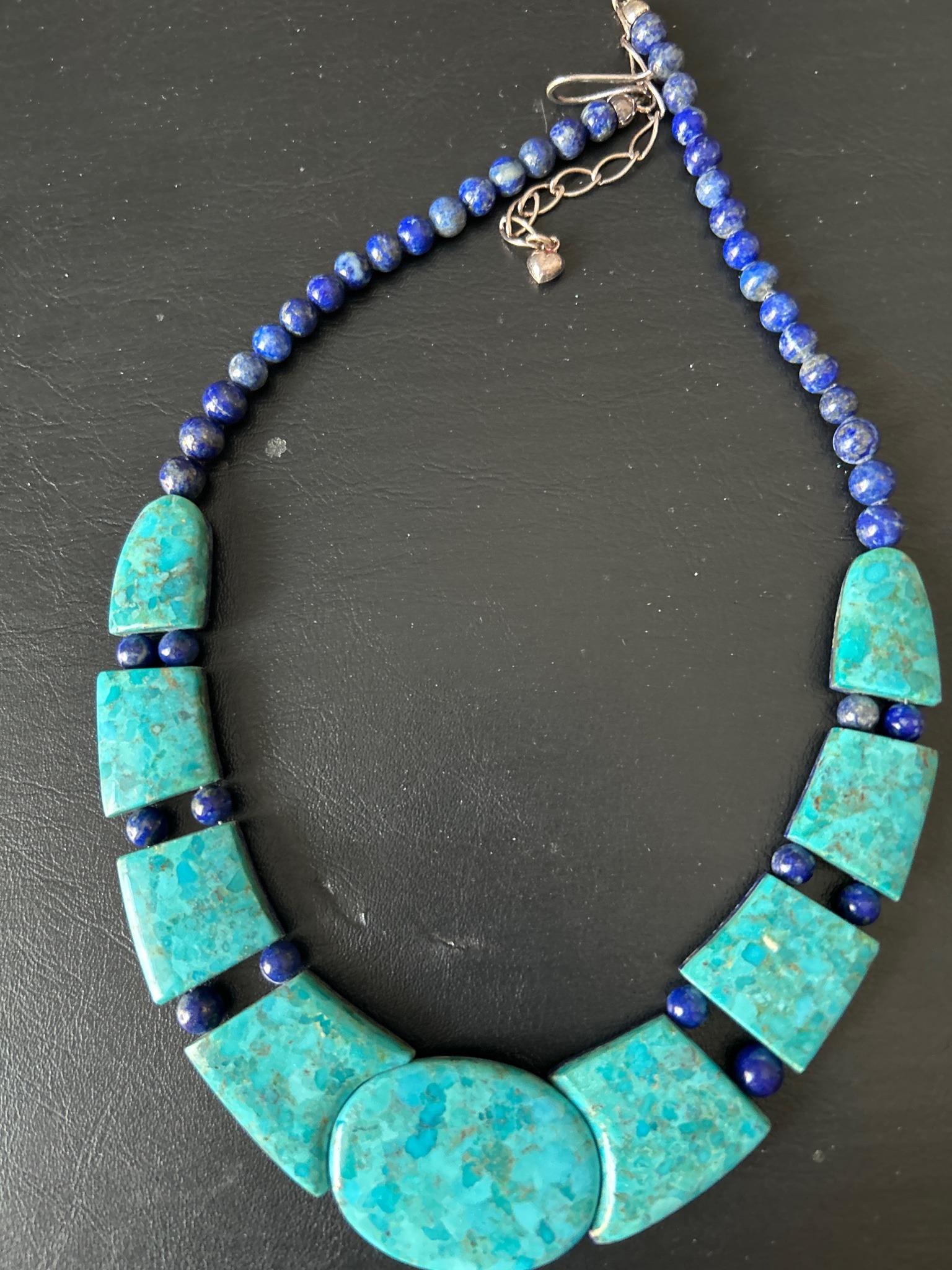 Submitted photo of Turquoise and Lapis Lazuli beaded statement necklace