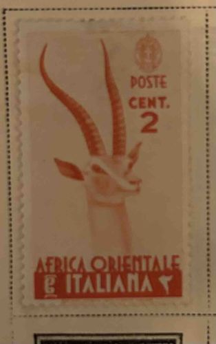 Italian East Africa 2 Centesimi Antelope Stamp