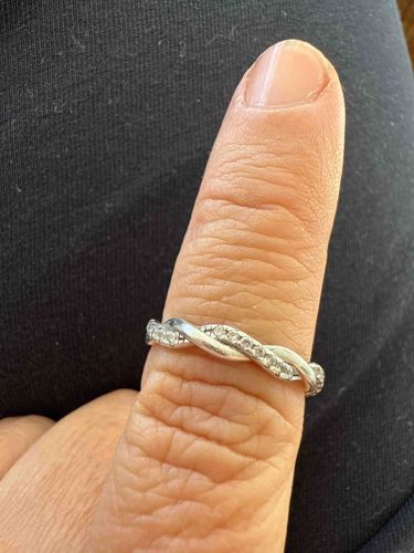 Diamond or Cubic Zirconia Pave Twist Ring