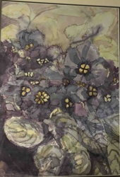 Floral Watercolor Painting (African Violets Motif)