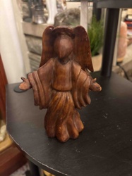 Carved Wooden Angel Figurine