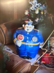 Train Conductor Figural Cookie Jar