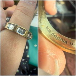Lia Sophia Pave/Band Ring with Clear Faceted Stones