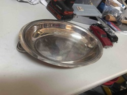 Silver-Plated Oval Serving Dish with Handles