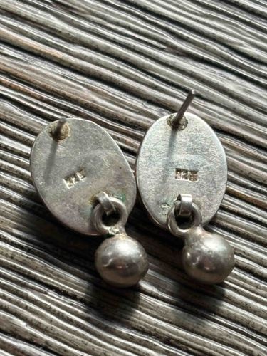 Sterling Silver Post Earrings with Dangle Balls