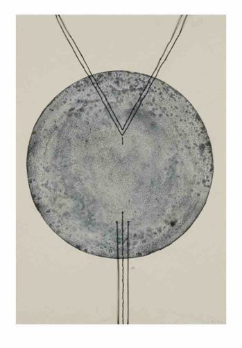 Abstract Geometric and Organic Mixed Media Drawing