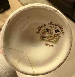 Faïence de Moustiers Ceramic Base with Bird and Floral Motif