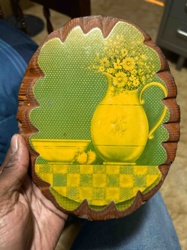 Vintage Still Life Wooden Wall Plaque