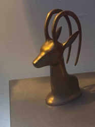 Brass Gazelle Head Sculpture or Bookend